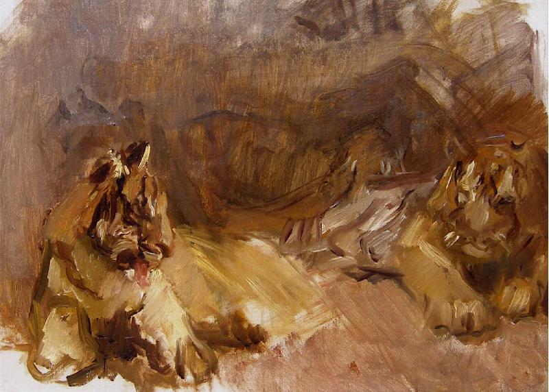 Max Slevogt Study of Lions